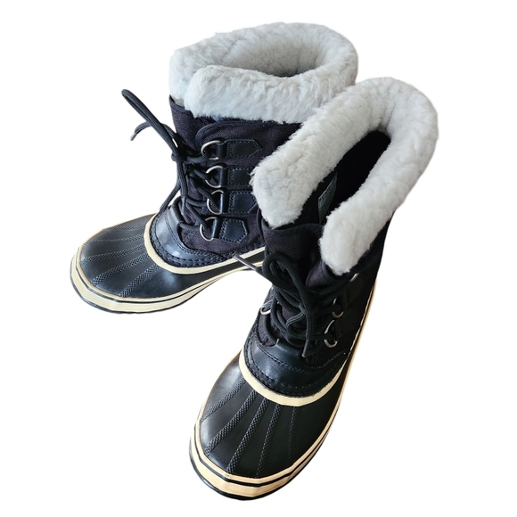 Sorel Women’s Winter Boots US 8 Waterproof Black Ivory Lace-Up - Picture 5 of 12
